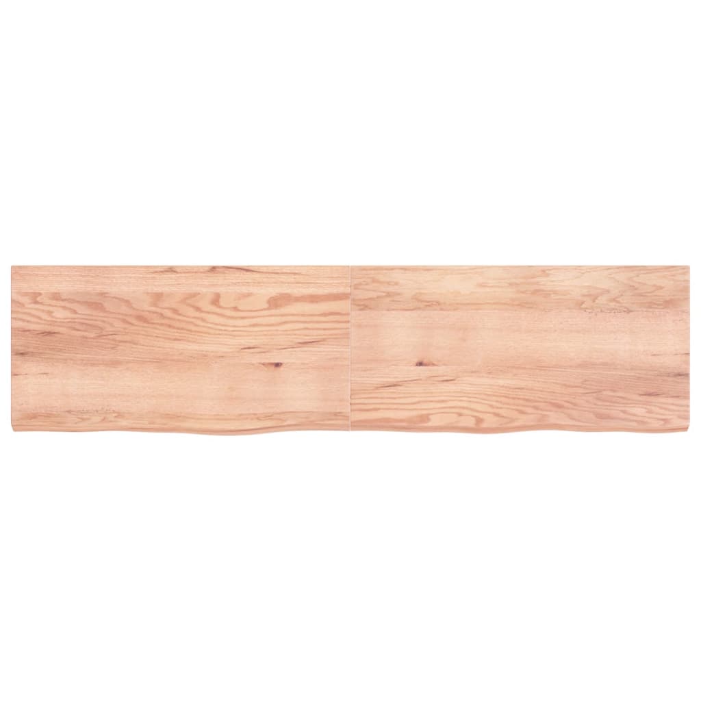 Piano Bagno Marrone 200x50x(2-6) cm Legno Massello Trattato