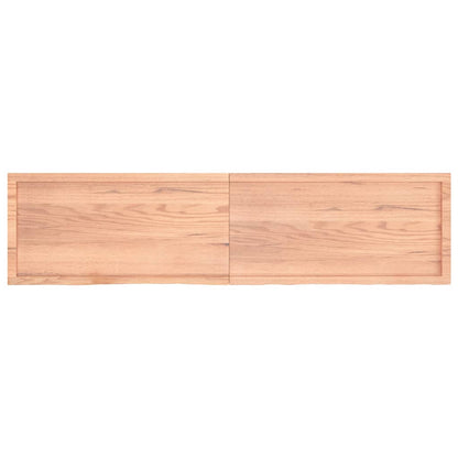 Piano Bagno Marrone 200x50x(2-6) cm Legno Massello Trattato