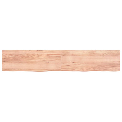 Piano Bagno Marrone 220x40x(2-6) cm Legno Massello Trattato