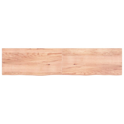 Piano Bagno Marrone 220x50x(2-4) cm Legno Massello Trattato