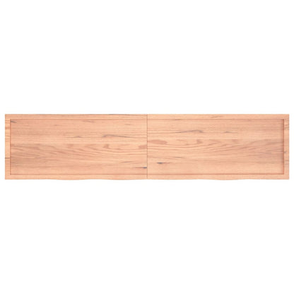Piano Bagno Marrone 220x50x(2-4) cm Legno Massello Trattato