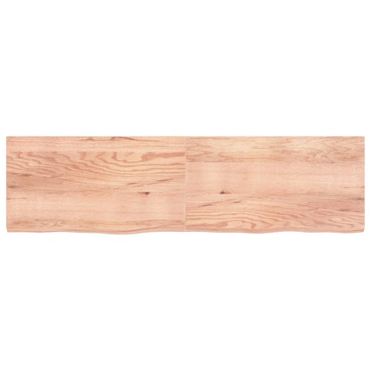 Piano Bagno Marrone 220x60x(2-6) cm Legno Massello Trattato