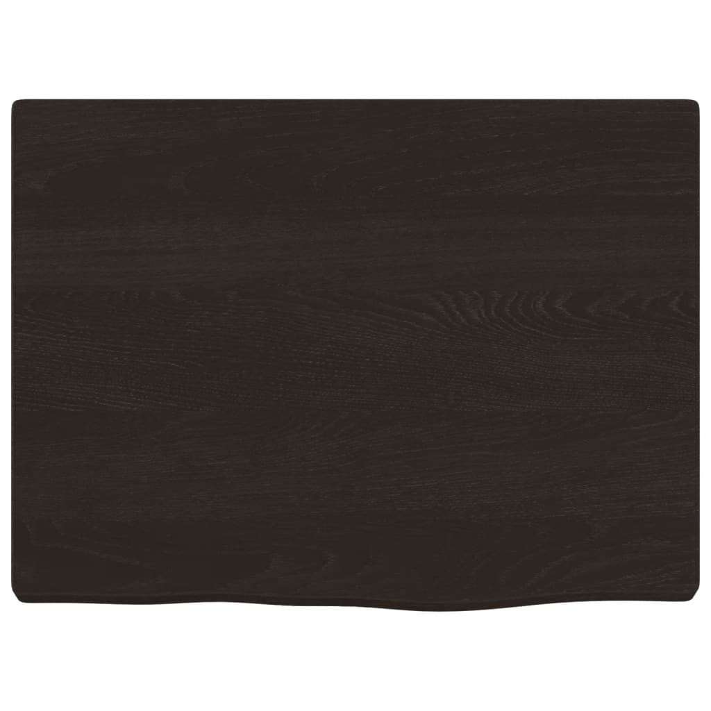 Piano Bagno Marrone Scuro 40x30x2 cm Legno Massello Trattato