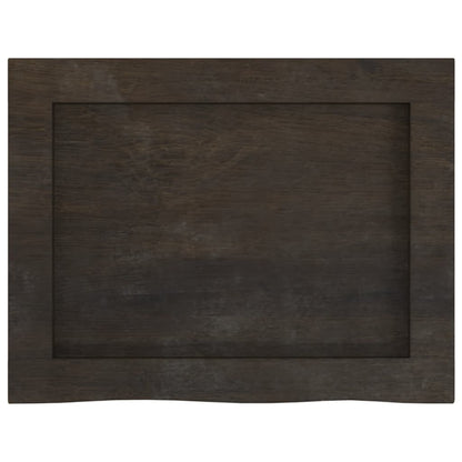 Piano Bagno Marrone Scuro 40x30x(2-4)cm Legno Massello Trattato