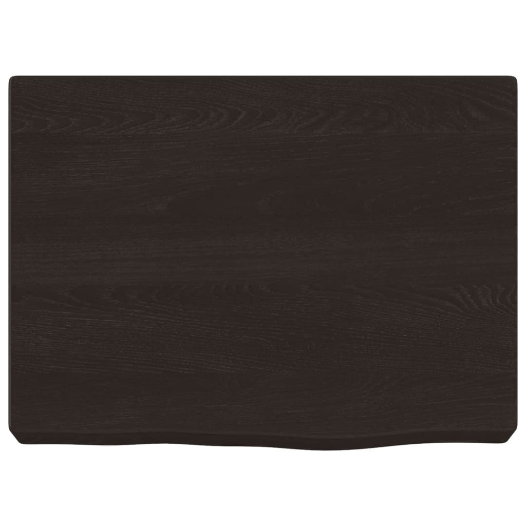 Piano Bagno Marrone Scuro 40x30x(2-6)cm Legno Massello Trattato