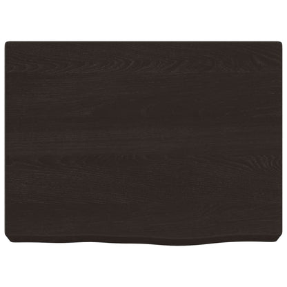 Piano Bagno Marrone Scuro 40x30x(2-6)cm Legno Massello Trattato