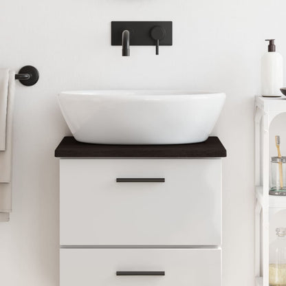 Piano Bagno Marrone Scuro 40x40x2 cm Legno Massello Trattato