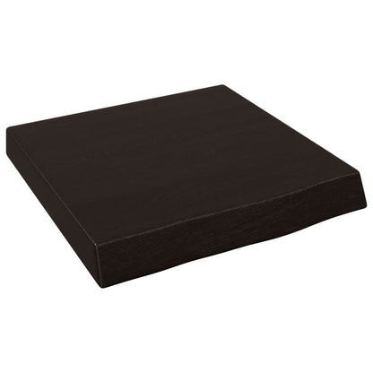 Piano Bagno Marrone Scuro 40x40x(2-6)cm Legno Massello Trattato