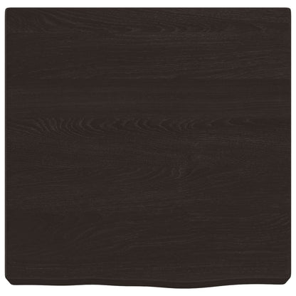 Piano Bagno Marrone Scuro 40x40x(2-6)cm Legno Massello Trattato
