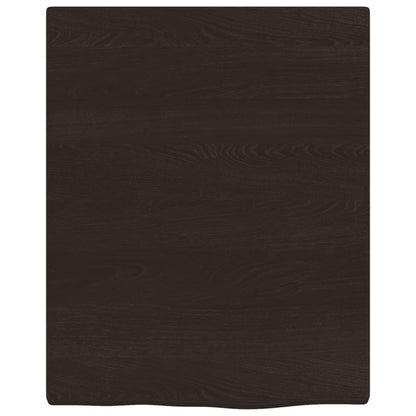 Piano Bagno Marrone Scuro 40x50x2 cm Legno Massello Trattato