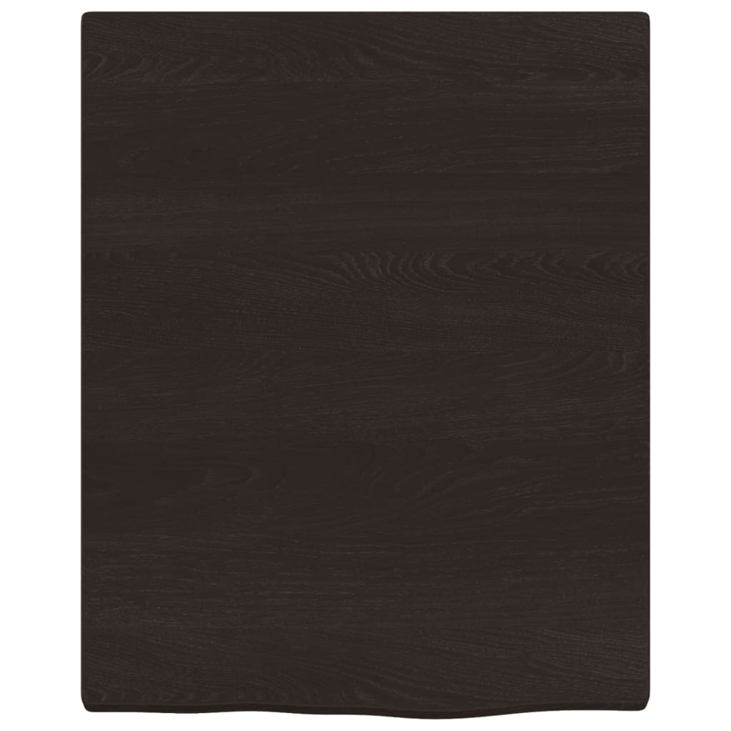 Piano Bagno Marrone Scuro 40x50x(2-4)cm Legno Massello Trattato