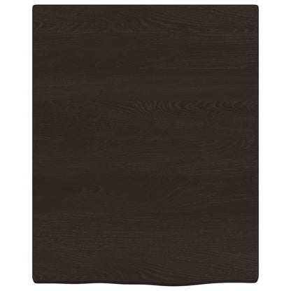 Piano Bagno Marrone Scuro 40x50x(2-4)cm Legno Massello Trattato