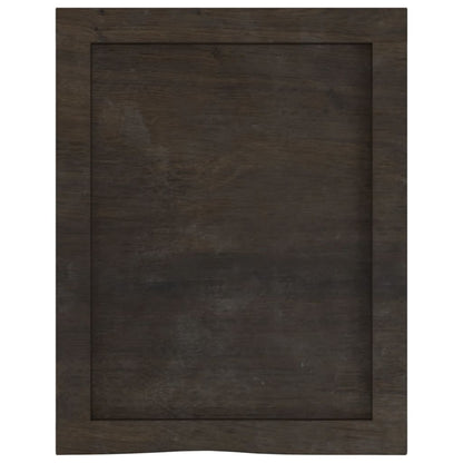 Piano Bagno Marrone Scuro 40x50x(2-4)cm Legno Massello Trattato