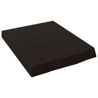 Piano Bagno Marrone Scuro 40x50x(2-6)cm Legno Massello Trattato