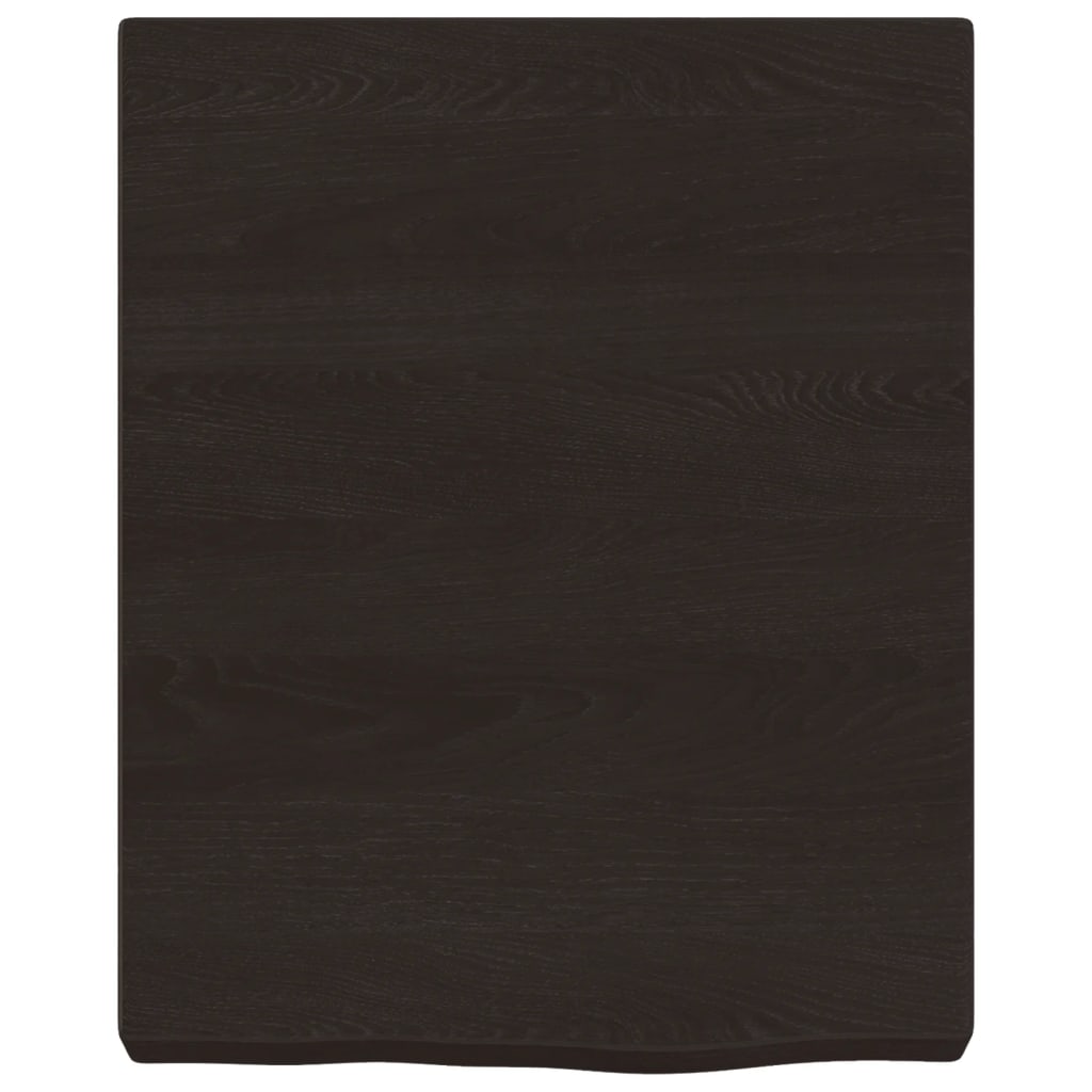 Piano Bagno Marrone Scuro 40x50x(2-6)cm Legno Massello Trattato