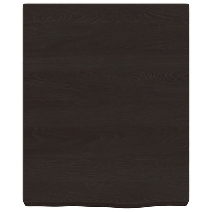 Piano Bagno Marrone Scuro 40x50x(2-6)cm Legno Massello Trattato