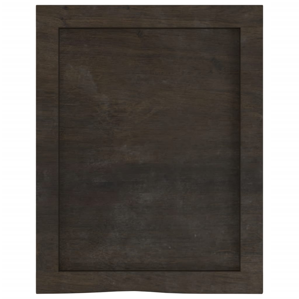 Piano Bagno Marrone Scuro 40x50x(2-6)cm Legno Massello Trattato