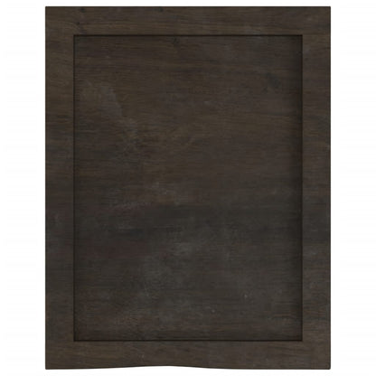 Piano Bagno Marrone Scuro 40x50x(2-6)cm Legno Massello Trattato