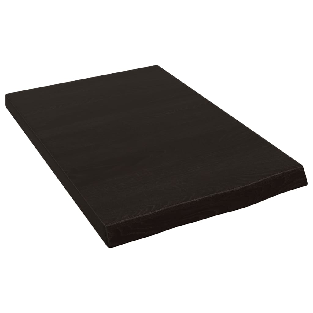 Piano Bagno Marrone Scuro 40x60x(2-4)cm Legno Massello Trattato
