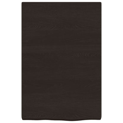 Piano Bagno Marrone Scuro 40x60x(2-4)cm Legno Massello Trattato