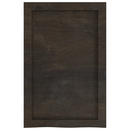 Piano Bagno Marrone Scuro 40x60x(2-4)cm Legno Massello Trattato