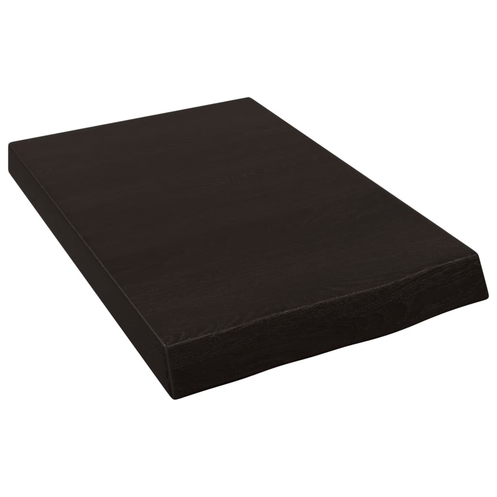 Piano Bagno Marrone Scuro 40x30x(2-6)cm Legno Massello Trattato