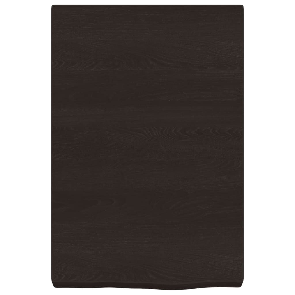 Piano Bagno Marrone Scuro 40x30x(2-6)cm Legno Massello Trattato