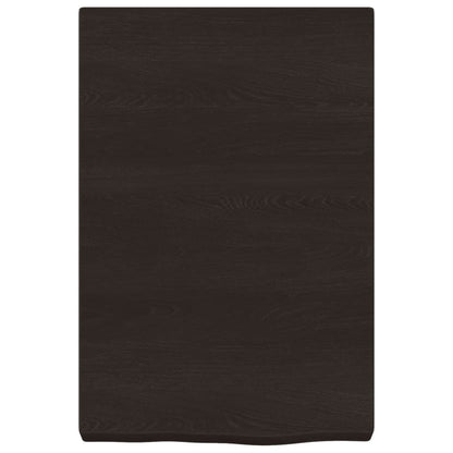 Piano Bagno Marrone Scuro 40x30x(2-6)cm Legno Massello Trattato