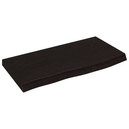 Piano Bagno Marrone Scuro 60x30x(2-4)cm Legno Massello Trattato