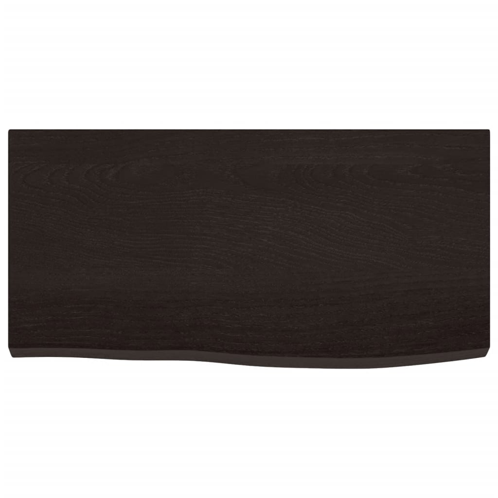 Piano Bagno Marrone Scuro 60x30x(2-4)cm Legno Massello Trattato