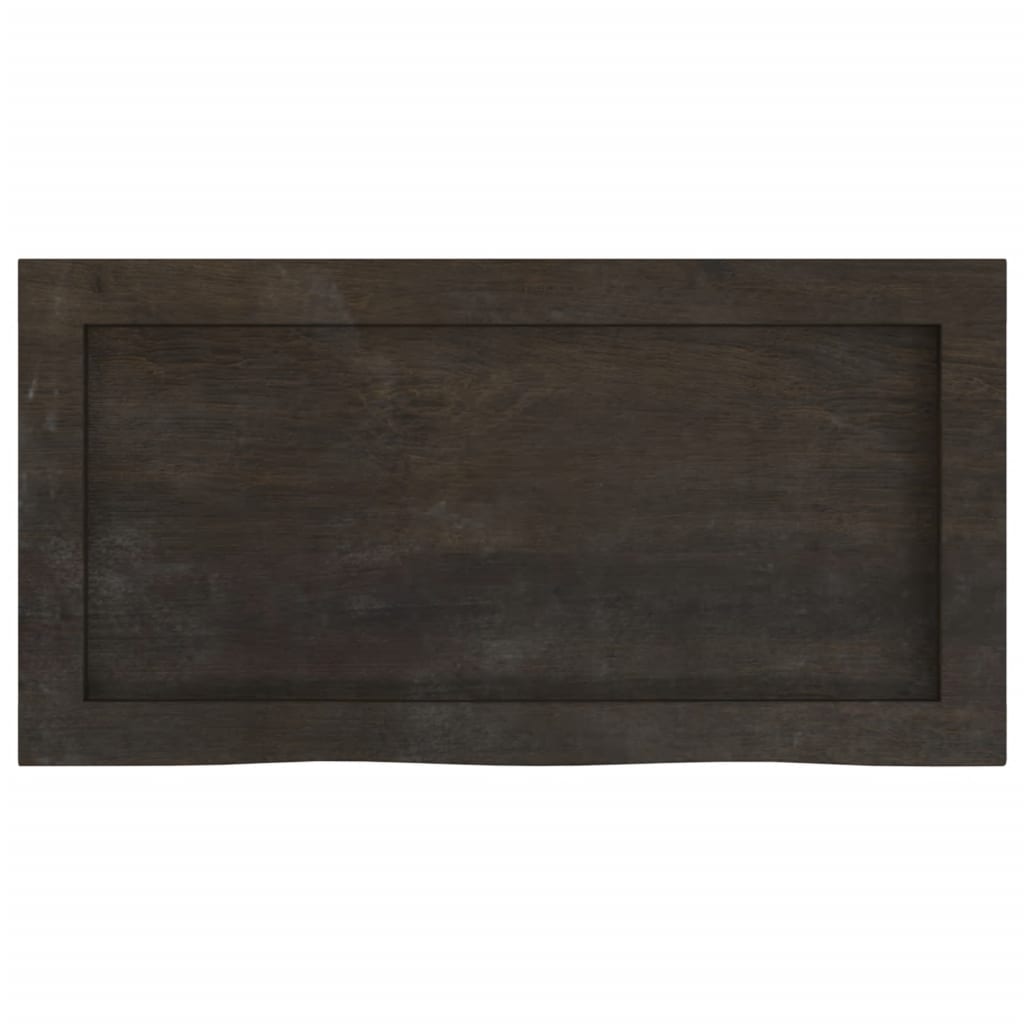 Piano Bagno Marrone Scuro 60x30x(2-4)cm Legno Massello Trattato