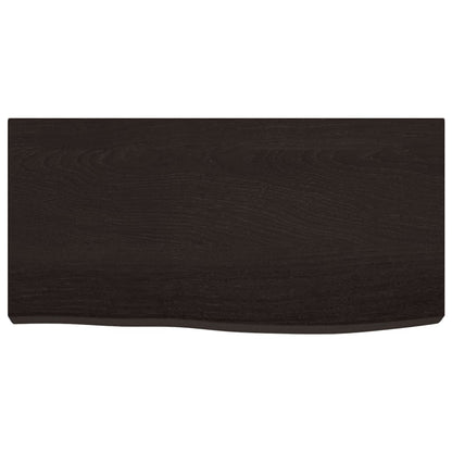 Piano Bagno Marrone Scuro 60x30x(2-6)cm Legno Massello Trattato