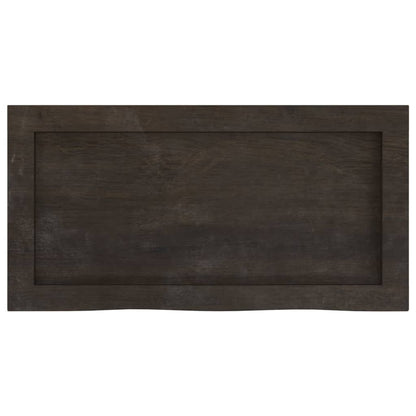 Piano Bagno Marrone Scuro 60x30x(2-6)cm Legno Massello Trattato