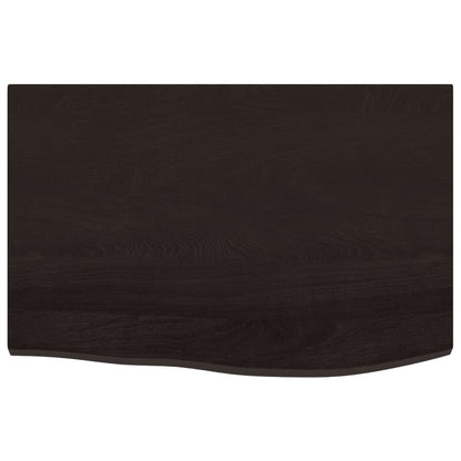 Piano Bagno Marrone Scuro 60x40x(2-4)cm Legno Massello Trattato