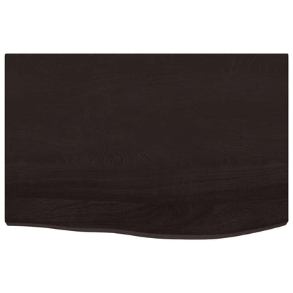 Piano Bagno Marrone Scuro 60x40x(2-6)cm Legno Massello Trattato