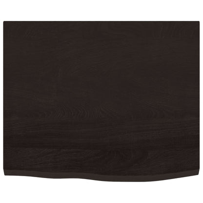 Piano Bagno Marrone Scuro 60x50x2 cm Legno Massello Trattato