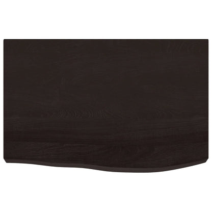 Piano Bagno Marrone Scuro 60x50x(2-4)cm Legno Massello Trattato