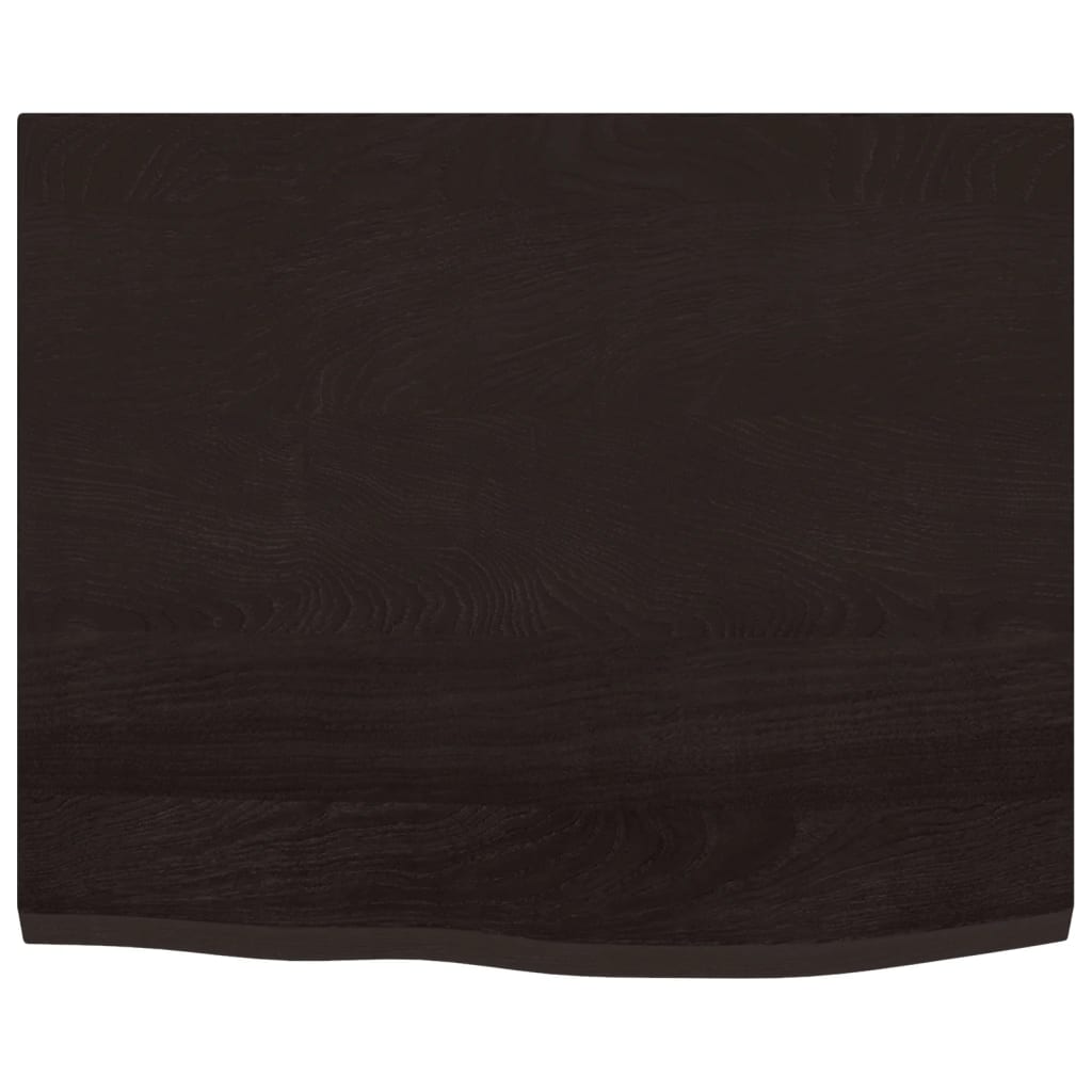 Piano Bagno Marrone Scuro 60x50x(2-6)cm Legno Massello Trattato