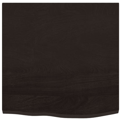 Piano Bagno Marrone Scuro 60x60x2 cm Legno Massello Trattato