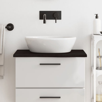 Piano Bagno Marrone Scuro 60x60x2 cm Legno Massello Trattato