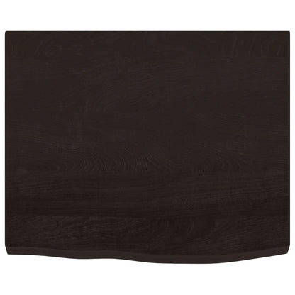 Piano Bagno Marrone Scuro 60x60x(2-4)cm Legno Massello Trattato