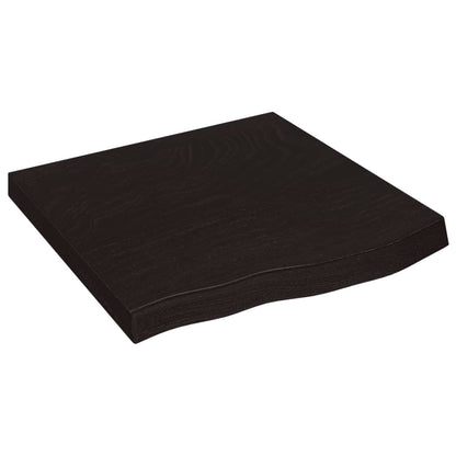 Piano Bagno Marrone Scuro 60x60x(2-6)cm Legno Massello Trattato