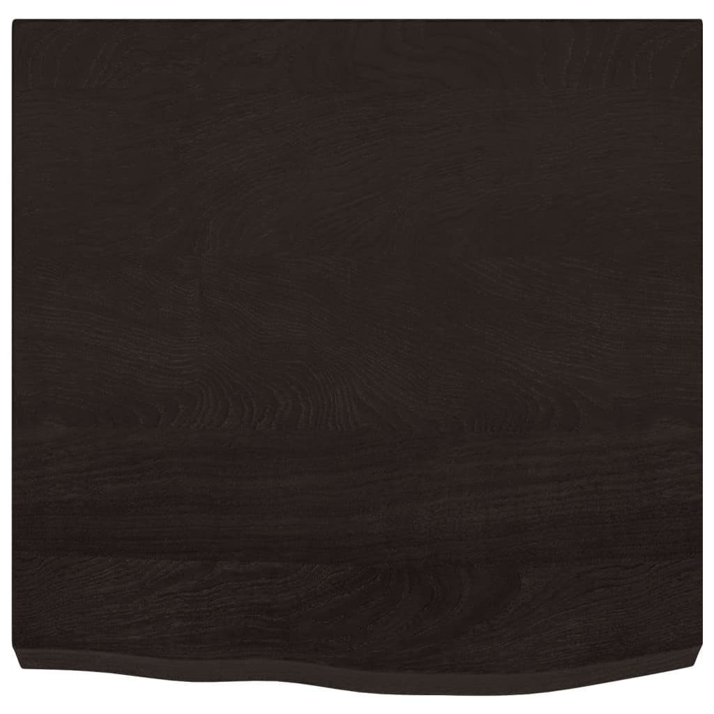 Piano Bagno Marrone Scuro 60x60x(2-6)cm Legno Massello Trattato