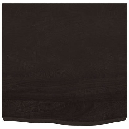 Piano Bagno Marrone Scuro 60x60x(2-6)cm Legno Massello Trattato