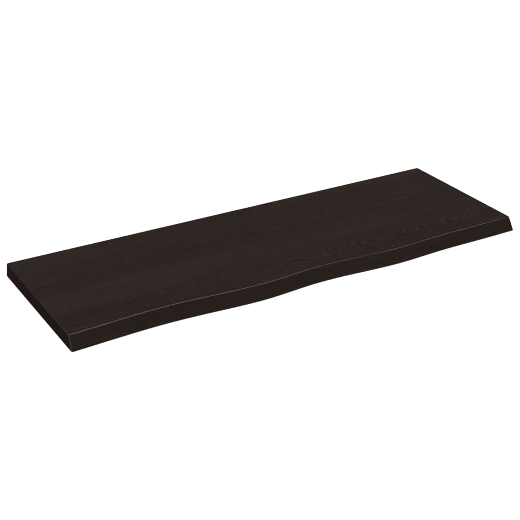 Piano Bagno Marrone Scuro 80x30x2 cm Legno Massello Trattato