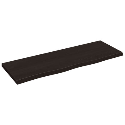 Piano Bagno Marrone Scuro 80x30x2 cm Legno Massello Trattato