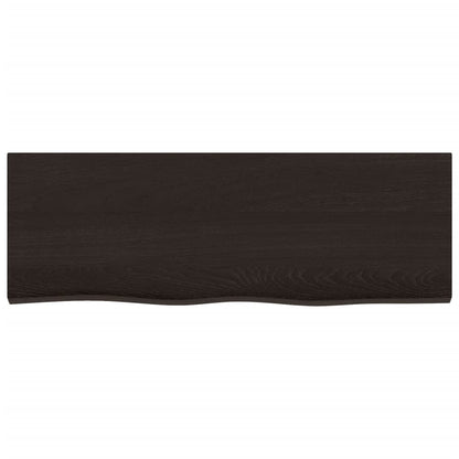 Piano Bagno Marrone Scuro 80x30x2 cm Legno Massello Trattato