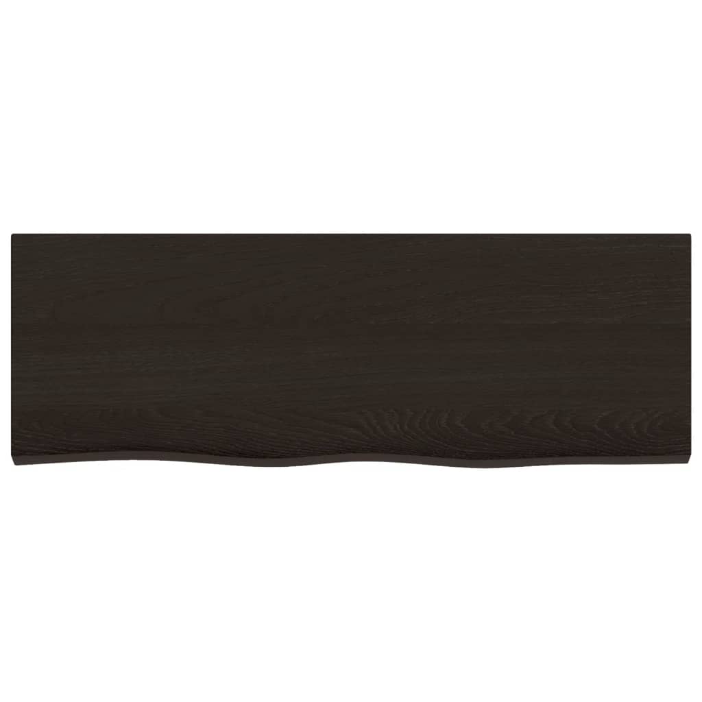 Piano Bagno Marrone Scuro 80x30x(2-4)cm Legno Massello Trattato