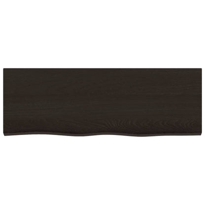 Piano Bagno Marrone Scuro 80x30x(2-4)cm Legno Massello Trattato