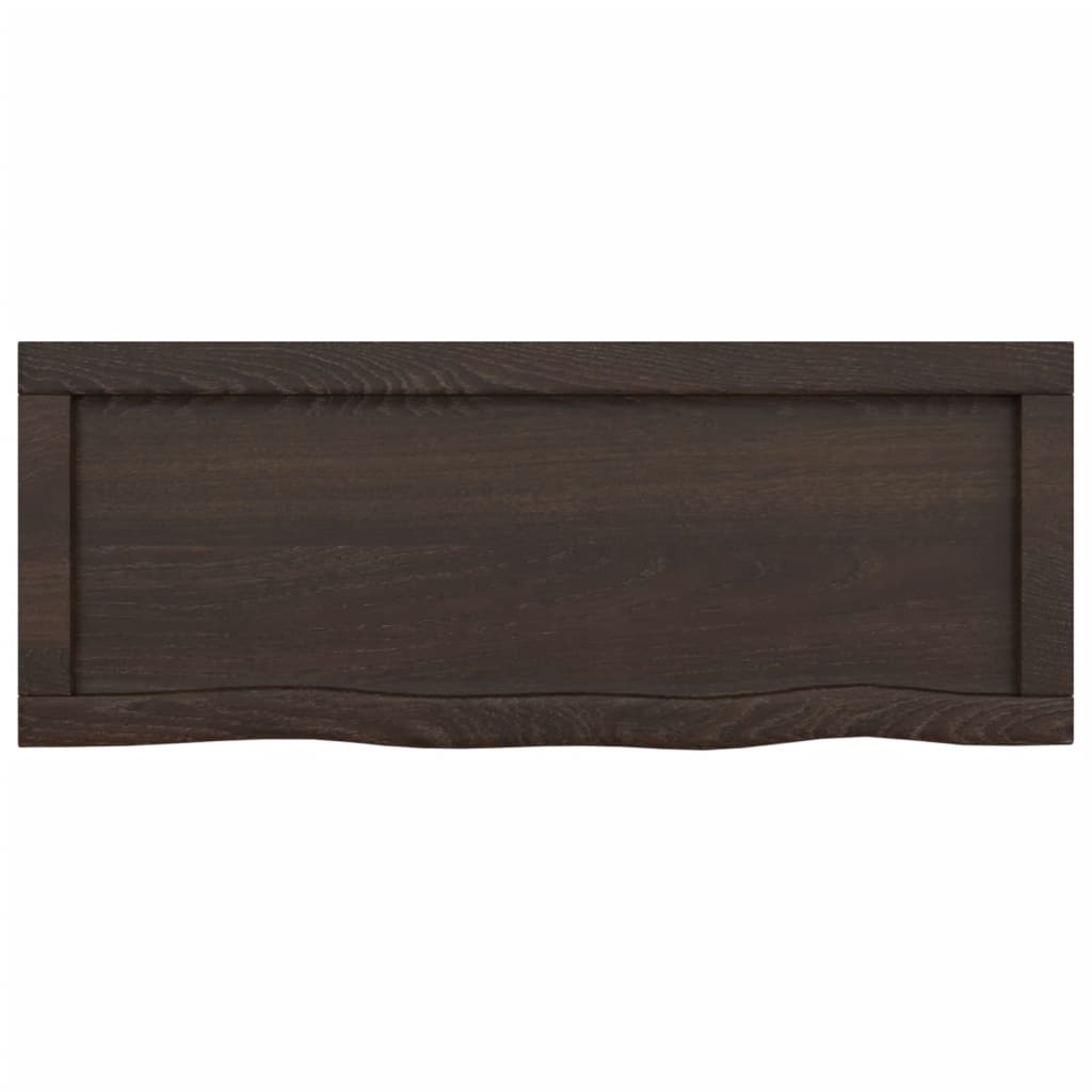 Piano Bagno Marrone Scuro 80x30x(2-4)cm Legno Massello Trattato